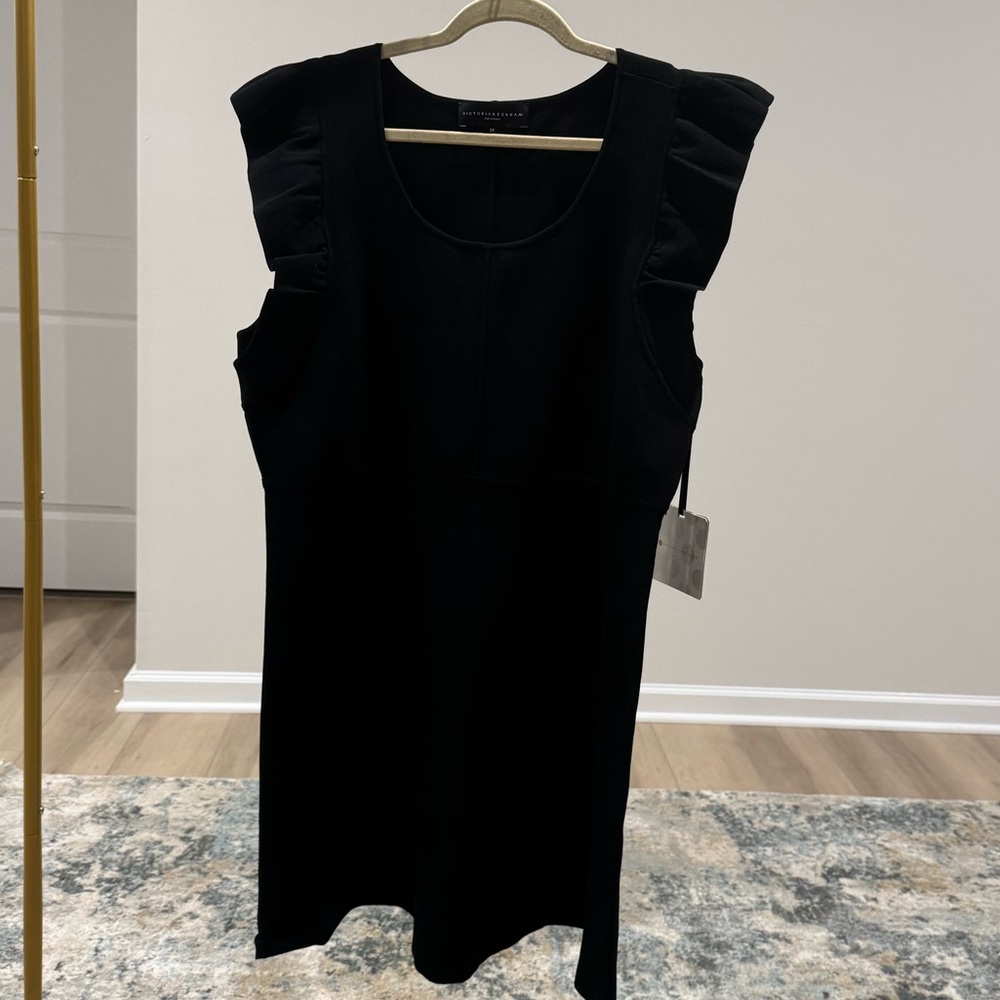 Victoria Beckham x Target Black Ruffle Sleeve Mini Dress - NWT; Size 2X